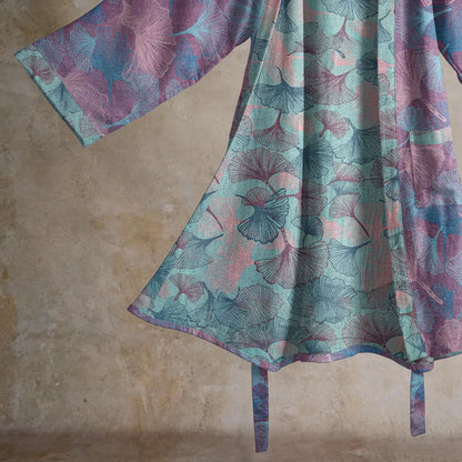 Dreamy Ginkgo Leaf Cotton Kimono Robe