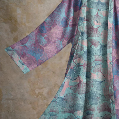 Dreamy Ginkgo Leaf Cotton Kimono Robe