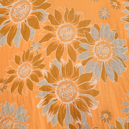 Vintage Sunflower Cotton Kimono Bathrobe