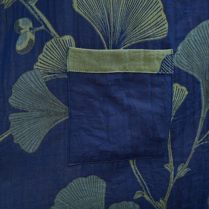 Retro Ginkgo Leaf Cotton Kimono Robe