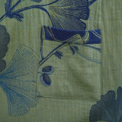 Retro Ginkgo Leaf Cotton Kimono Robe
