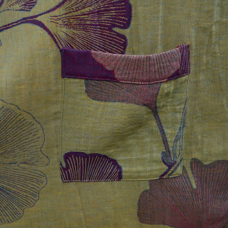 Retro Ginkgo Leaf Cotton Kimono Robe