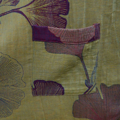 Retro Ginkgo Leaf Cotton Kimono Robe