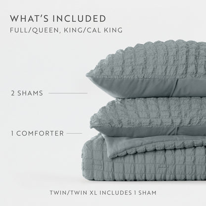 Seersucker Box Textured Down-Alternative Comforter Set