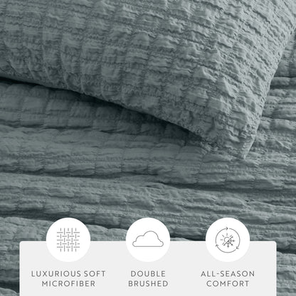 Seersucker Box Textured Down-Alternative Comforter Set