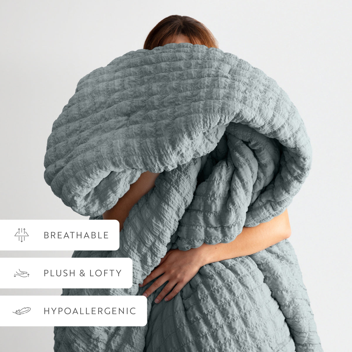 Seersucker Box Textured Down-Alternative Comforter Set