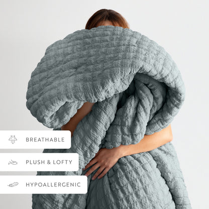 Seersucker Box Textured Down-Alternative Comforter Set