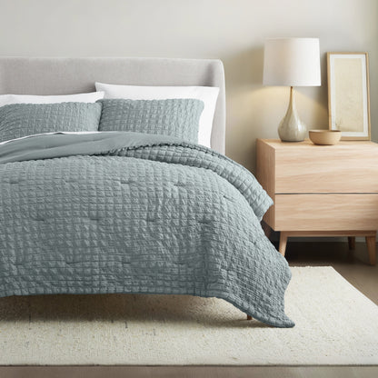 Seersucker Box Textured Down-Alternative Comforter Set
