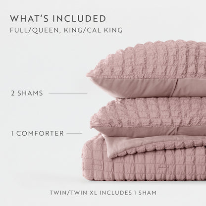 Seersucker Box Textured Down-Alternative Comforter Set