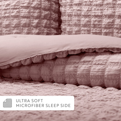 Seersucker Box Textured Down-Alternative Comforter Set