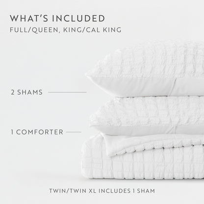 Seersucker Box Textured Down-Alternative Comforter Set