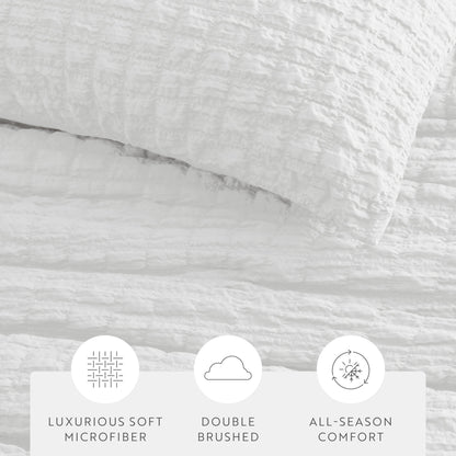 Seersucker Box Textured Down-Alternative Comforter Set