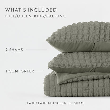 Seersucker Box Textured Down-Alternative Comforter Set