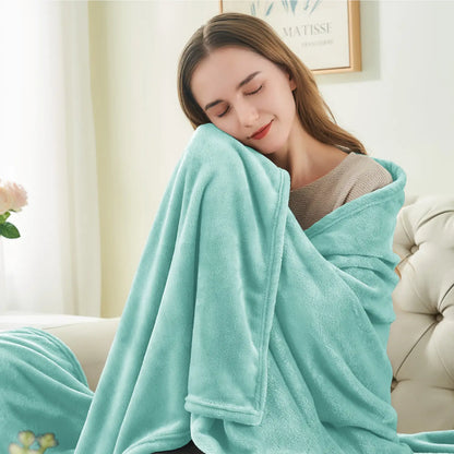 Luxe Flannel Fleece Throw Blanket – Plush Microfiber Throw for Couch, Sofa & Bed
