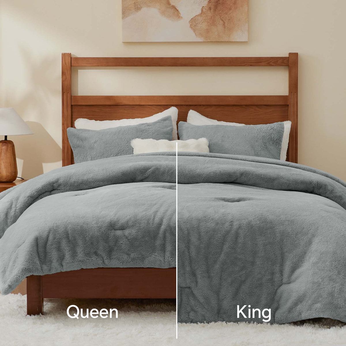 Luxe Flannel Faux Fur Comforter Set – Thick Winter Bedding