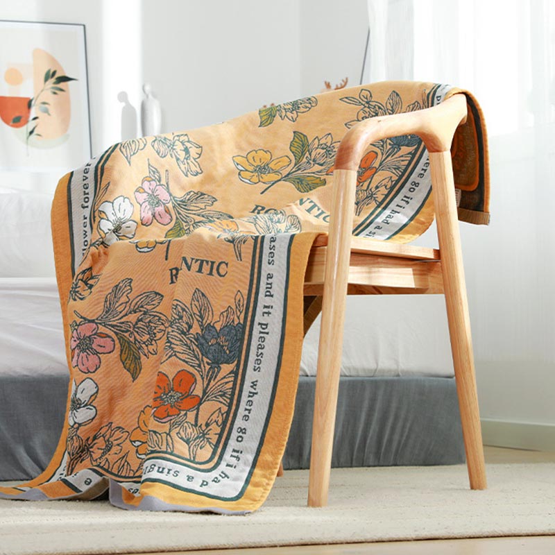 Flower Mixed Color Reversible Bath Towel
