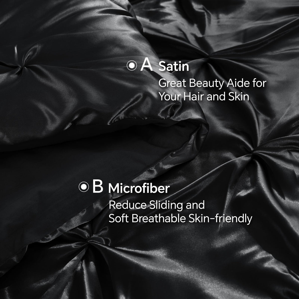 Luxe Sateen Pintuck Comforter Set – 7-Piece All-Season Bedding