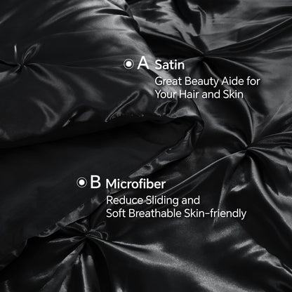 Luxe Sateen Pintuck Comforter Set – 7-Piece All-Season Bedding