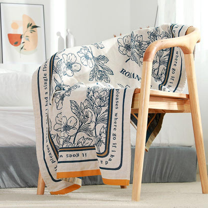 Flower Mixed Color Reversible Bath Towel