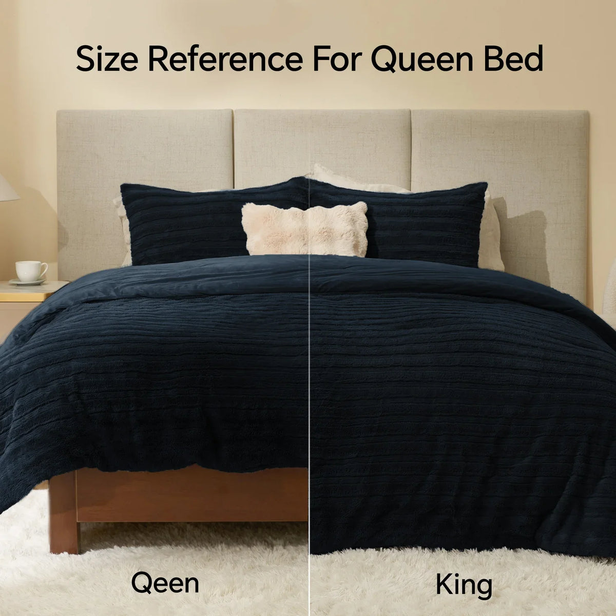 Luxe Flannel Fleece Comforter Set – Warm Faux Fur Bedding