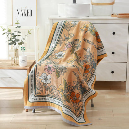 Flower Mixed Color Reversible Bath Towel