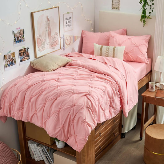 Boho Pintuck Comforter Set – 7-Piece Lightweight All-Season Bedding