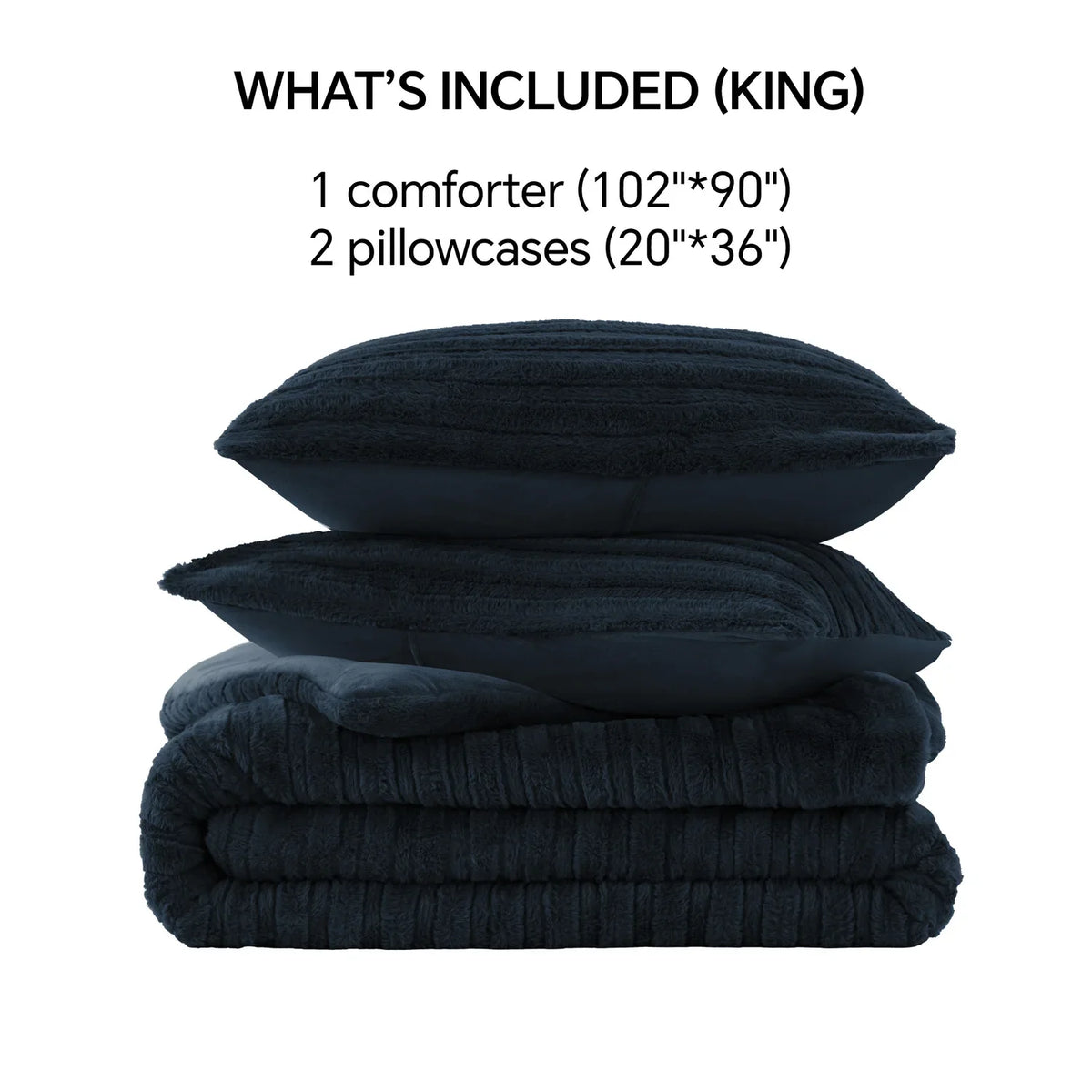 Luxe Flannel Fleece Comforter Set – Warm Faux Fur Bedding