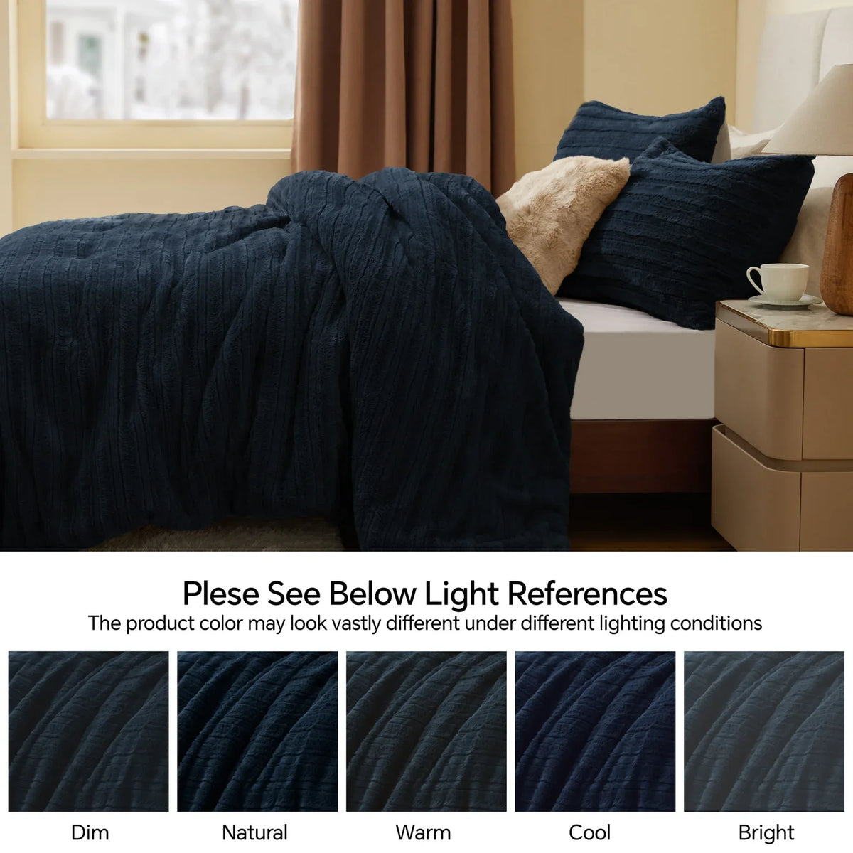 Luxe Flannel Fleece Comforter Set – Warm Faux Fur Bedding