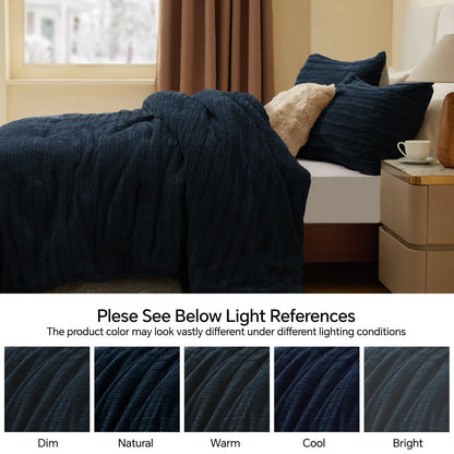 Luxe Flannel Fleece Comforter Set – Warm Faux Fur Bedding