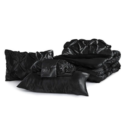 Luxe Sateen Pintuck Comforter Set – 7-Piece All-Season Bedding