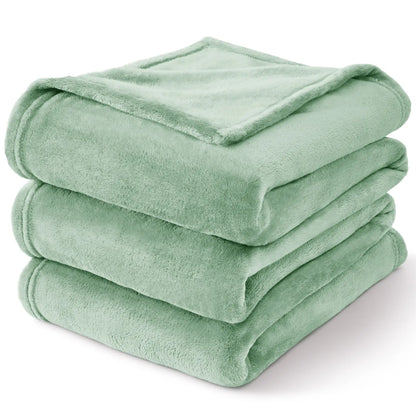 Luxe Flannel Fleece Throw Blanket – Plush Microfiber Throw for Couch, Sofa & Bed