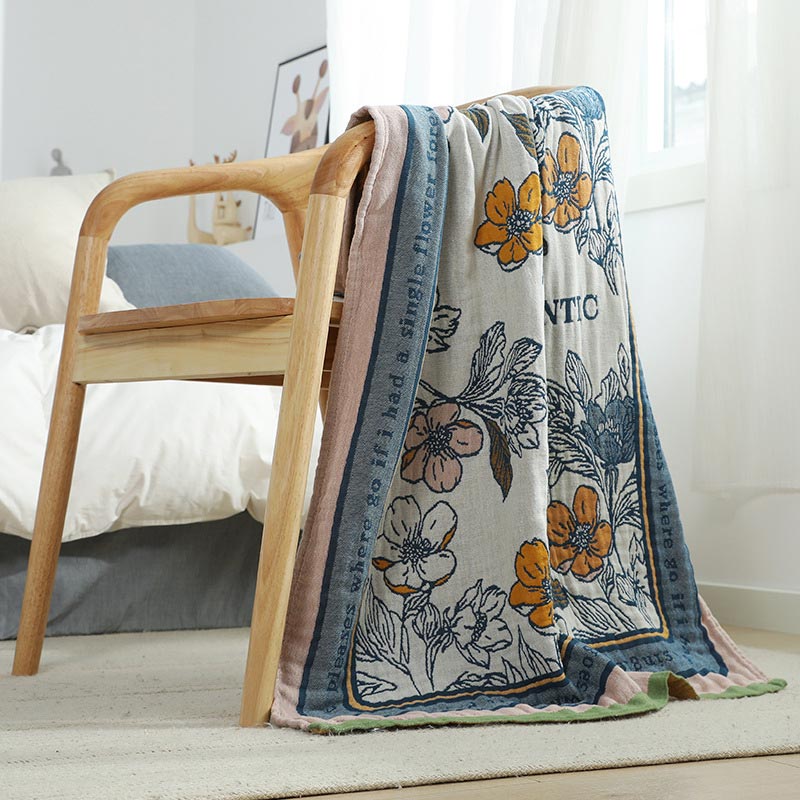 Flower Mixed Color Reversible Bath Towel