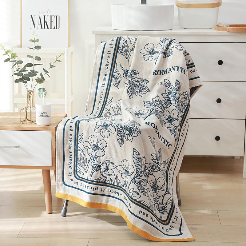 Flower Mixed Color Reversible Bath Towel