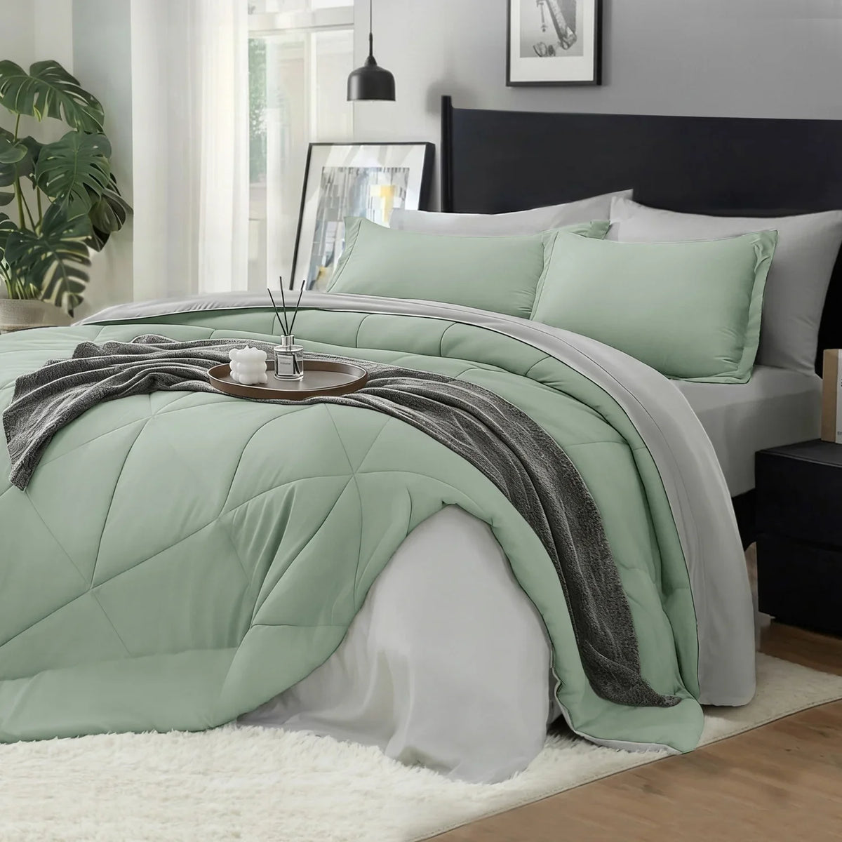 Luxe Reversible Comforter Set – 7-Piece All-Season Bedding with Sheets