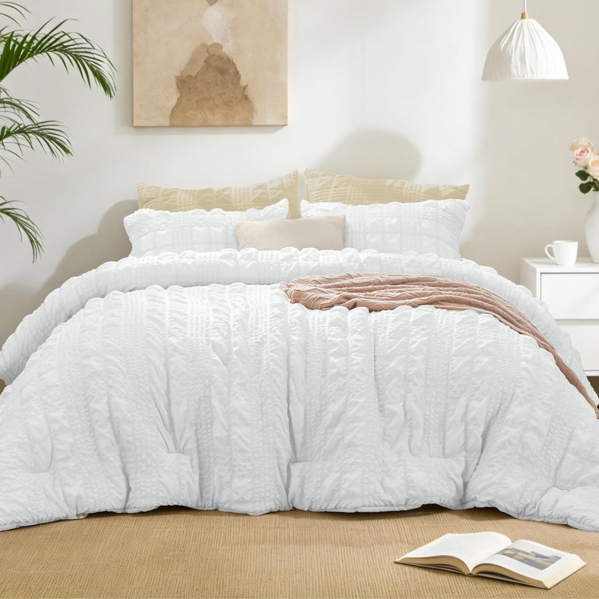 Crisp Percale Seersucker Comforter Set – 3-Piece All-Season