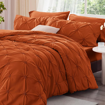 Boho Pintuck Comforter Set – Lightweight All-Season Bedding