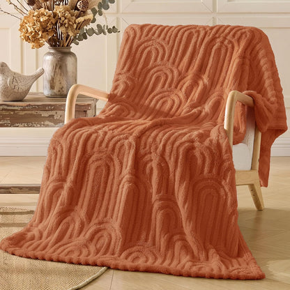 Boho Fleece Throw Blanket – Cozy Plush for Couch & Bed
