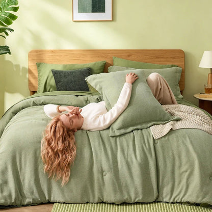 Boho Linen-Texture Comforter Set – 7-Piece All-Season Bedding