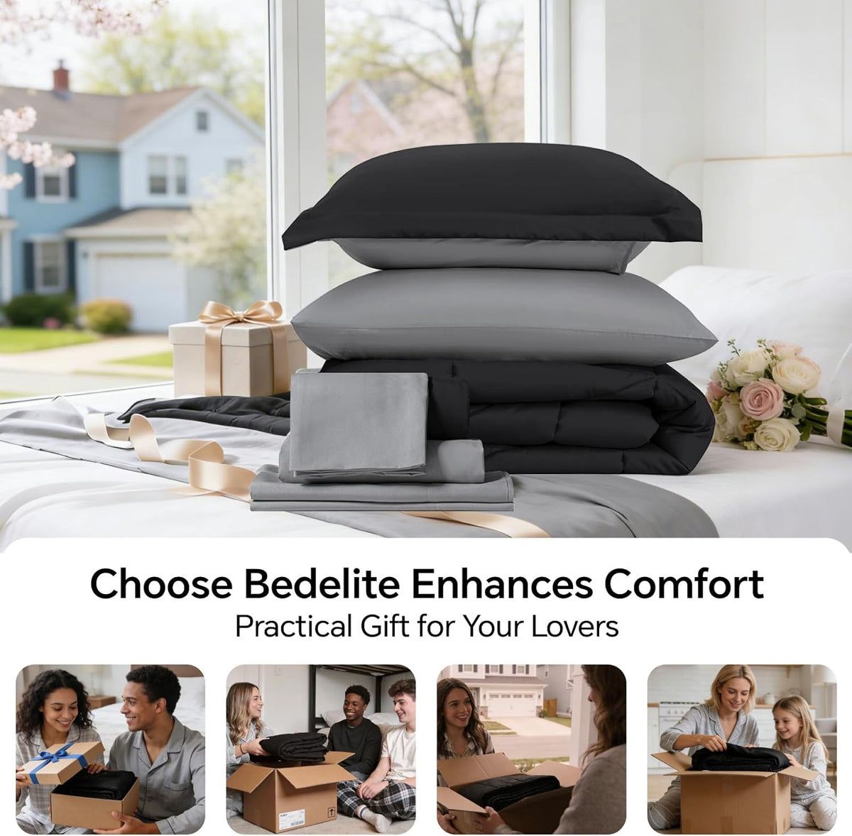 Luxe Reversible Comforter Set – 7-Piece All-Season Bedding with Sheets