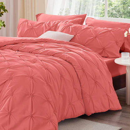 Boho Pintuck Comforter Set – Lightweight All-Season Bedding