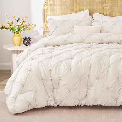 Boho Pintuck Comforter Set – Lightweight All-Season Bedding