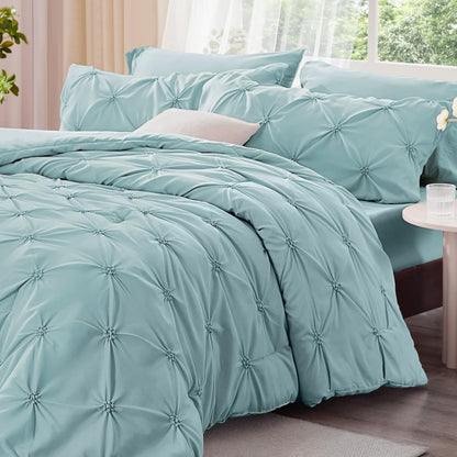 Boho Pintuck Comforter Set – Lightweight All-Season Bedding