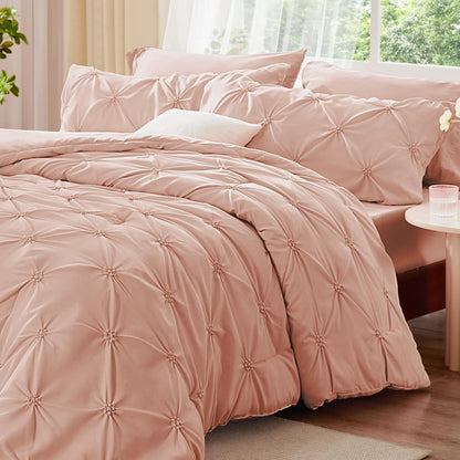 Boho Pintuck Comforter Set – Lightweight All-Season Bedding