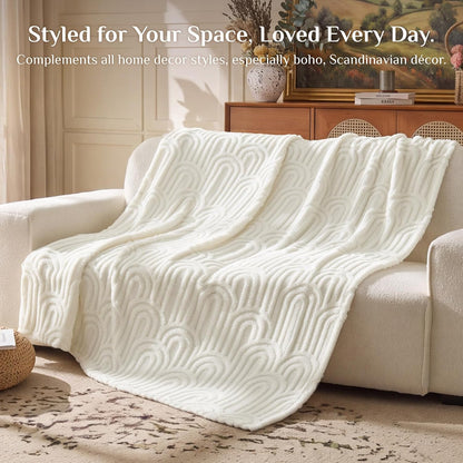 Boho Fleece Throw Blanket – Cozy Plush for Couch & Bed