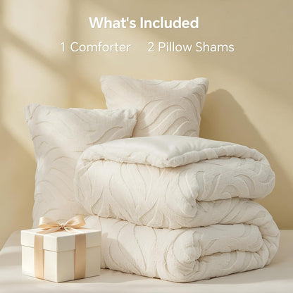 Luxe Flannel Faux Fur Comforter Set – Plush Winter Bedding