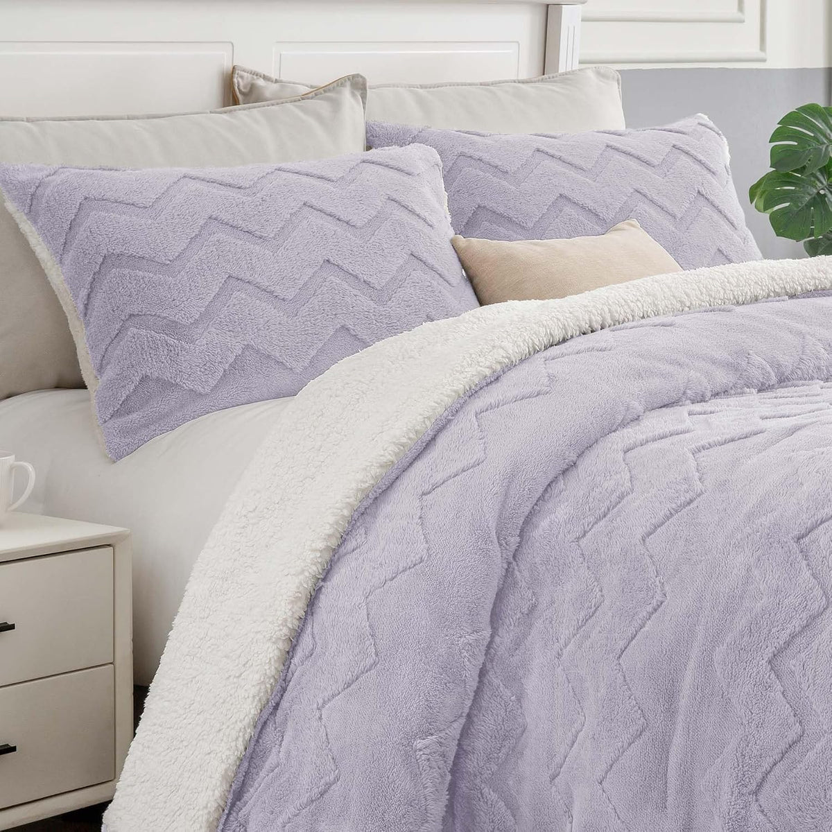 Luxe Flannel Sherpa Comforter Set – 3-Piece Winter Warmth