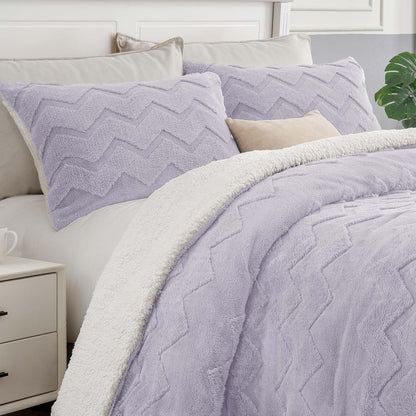 Luxe Flannel Sherpa Comforter Set – 3-Piece Winter Warmth