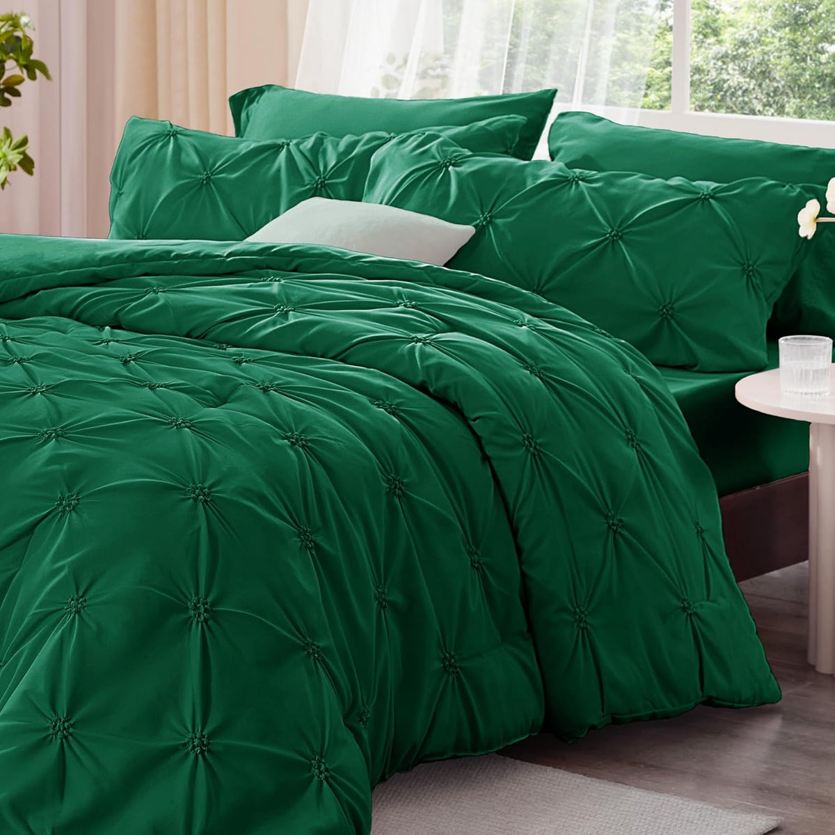 Boho Pintuck Comforter Set – Lightweight All-Season Bedding
