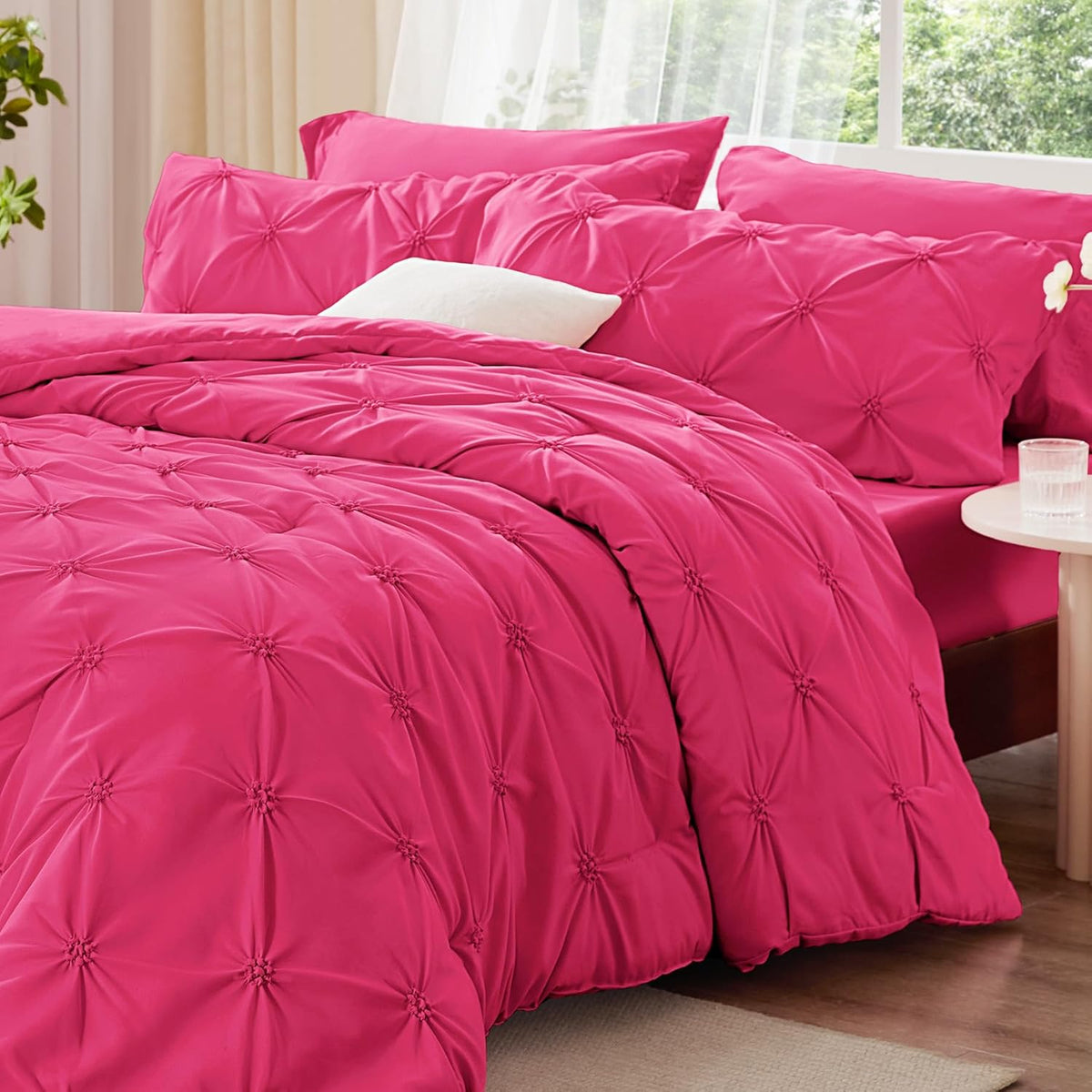Boho Pintuck Comforter Set – Lightweight All-Season Bedding