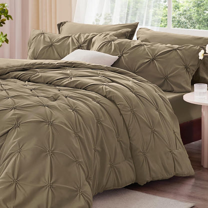 Boho Pintuck Comforter Set – Lightweight All-Season Bedding